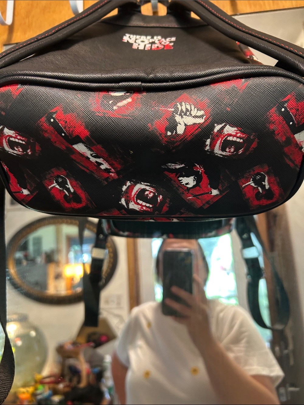 Loungefly Black Mini Backpack with Red Rose Print - Picture 4 of 10